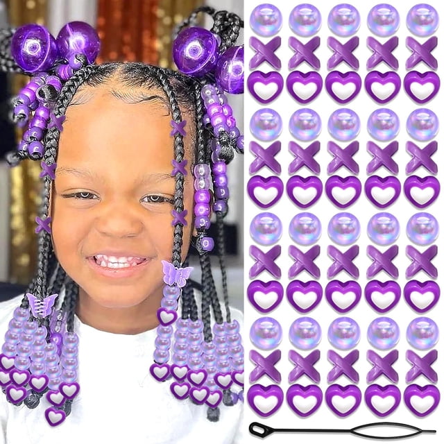 Fankiway Perles Acryliques Perruque Accessoires pour Cheveux Perles Ensemble de Perles
