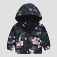 thumbnail image 4 of Tbopshirt Toddler Girls Winter Coats,Hooded Kids Coats Toddler Kids Baby Boys Girls Fashion Cute Flowers Car Pattern Windproof Jacket Hooded Coat, 4 of 4