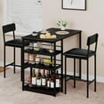 thumbnail image 2 of Kitchen Table Set for 2 with Storage Shelf, Bar Dining Table for Small Spaces & Apartments, 2 of 8