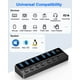 thumbnail image 3 of Extensor de datos USB 3.0 de 7 puertos alimentado por USB Hub Qeefun con conmutadores, 3 of 8