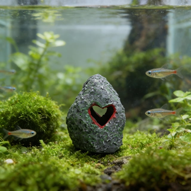 SHOWERORO De Acuario De Resina Con Refugio Natural Para Peces Y Camarones En Doméstico