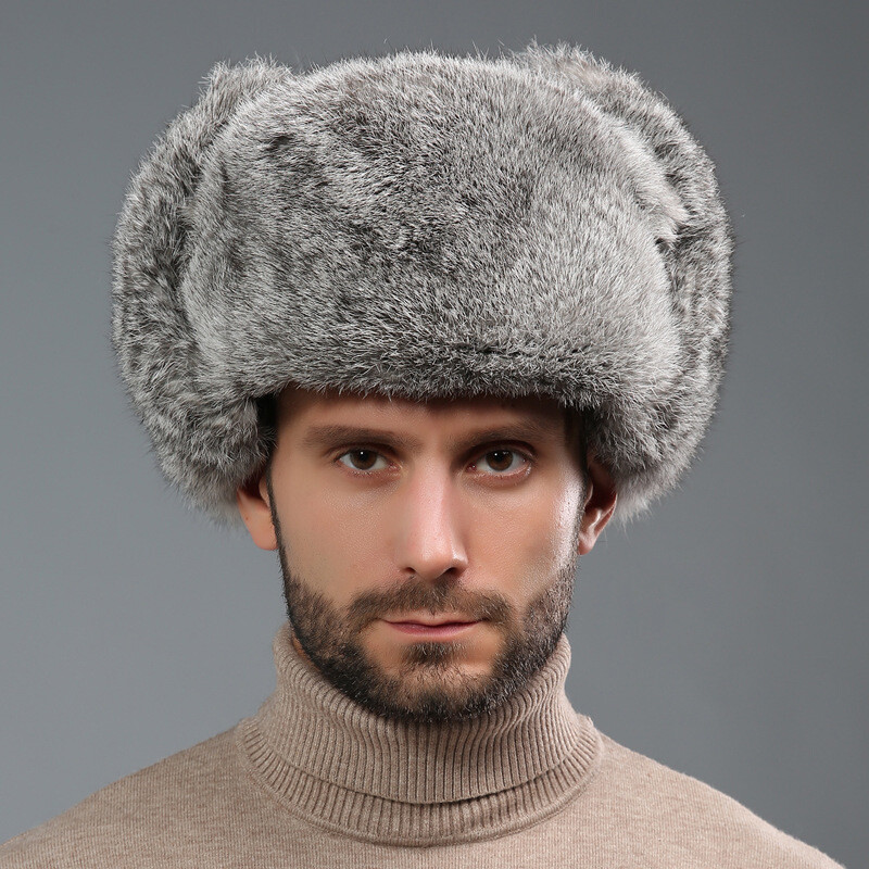 Men Winter Russian Ushanka Hat Faux Fur Trapper Cap Warm Outdoor Earflap Bomber