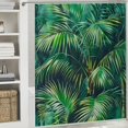 thumbnail image 6 of Orinice Tropical Leaf Shower Curtain Summer Hawaii Rainforest Banana Leaf Wild Jungle Plant Green Palm Leaves Print Pattern Bathroom Curtain Set with Waterproof Fabric Nature Bath Decor 60x72, 6 of 7