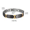 thumbnail image 5 of Wollet Magnetic Stainless Steel Magnetic bracelet for men, Gold black shell, Silver Interior, 5 of 7