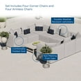 thumbnail image 2 of Modway Saybrook 8-Piece Patio Fabric Upholstered Sectional Sofa in Gray, 2 of 10