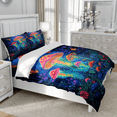 thumbnail image 3 of TeasBank 3D Printed Bedding Dreamlike Jellyfish Duvet Cover for Kids Adult Butterfly Flower Queen Size Comforter Cover 1 Quilt Cover With 2 Pillow Cases(No Comforter), 3 of 5