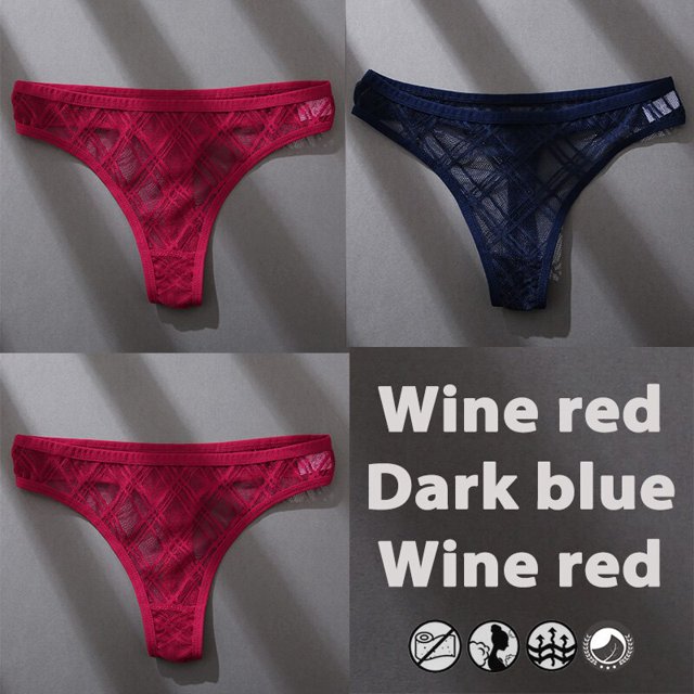 3 unids/set sexy bragas g-string encaje ropa interior mujeres tanga pantalones de cintura baja mujer lencería perspectiva calzoncillos íntimos calzoncillos íntimospangjing