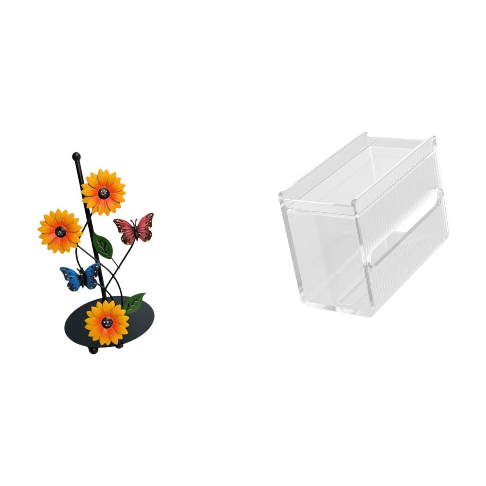 Fiocias Toilet Paper Holder Paper Towel Holder Countertop Kitchen Roll Holder Tissue Case Iron And Acrylic Stable Construction Suitable for Kitchen Dining Tab