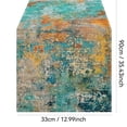 thumbnail image 3 of Modern Abstract Cyan Yellow Runner Table Cloth Country Style Home Indoor Outdoor Decorative, 3 of 4