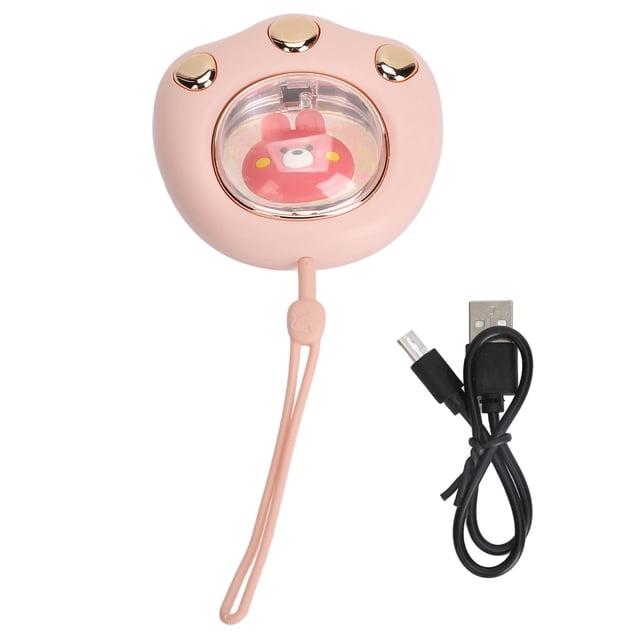Calentador de manos eléctrico recargable, mini, a prueba de explosiones, con carga USB, portátil, de bolsillo, con forma de garra, decoración de conejo rosa