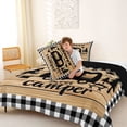 thumbnail image 4 of Catabedysis Plaid Camping Full Size Comforter Sets,Sweet Camper Print Bedding Comforter Set For Boys,Multicolor,Black Reversible,3pcs,1 Comforter and 2 Pillowcases, 4 of 7