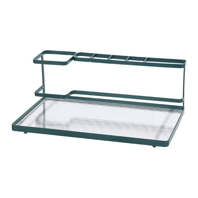 Soporte para cepillo de dientes eléctrico, soporte para mostrador, soporte para pasta de dientes, estante para mostrador de baño Verde