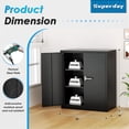 thumbnail image 3 of 36" Secure Locking Steel Cabinet for Garage Home, Black Metal Storage with Adjustable Shelves, Heavy Duty Tool Organizer for Office Workshop, 3 of 6