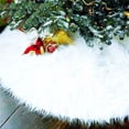 thumbnail image 3 of Christmas tree skirt beaded tree skirt snowflake sequins white plush tree skirt Christmas tree floor mat decorative blanket (Silver sequins,50cm), 3 of 12