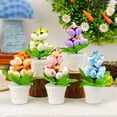 thumbnail image 5 of Gnwei 1 Pcs Tabletop Aritificial Easter Eggs Plant Potted Flower Colorful Artificial Plants in Pots Easter Egg Decorations for Table Centerpiece Holiday Party Arrangement, 5 of 9