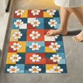 thumbnail image 2 of Yayeee Bath Rug for Bathroom Floor Non Slip Contour Fluffy Soft Absorbent Mat, 20"x24", Yellow Checkered Daisy, 2 of 7
