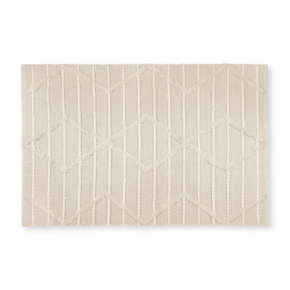 Bouclair Tapis en Coton Wiley Blanc Cassé 4 Pieds x 6 Pieds