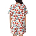 thumbnail image 3 of Rocae Strawberries for Two Piece Sleepwear Pajamas Sets for Women Soft Short-Sleeved Pjs with Lounge Shorts XX-Large, 3 of 9
