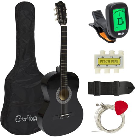 Best Choice Products 38in Beginner Acoustic Guitar Starter Kit with Case, Strap, Digital E-Tuner, Pick, Pitch Pipe, Strings (Best Quality Acoustic Guitar)