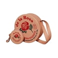 thumbnail image 4 of SET de 2 Piezas: BOLSA y MONEDERO en forma de MAZAPAN, Diseño de Dulce Tipico Mexicano, Forma Redonda, Bandolera, Vini Piel, Moda Kawaii, Estilo Novedoso y Encantador, Color Rosa., 4 of 5