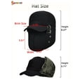 thumbnail image 4 of Spencer Men's 2 in 1 Winter Russian Aviator Hat Trooper Ear Flap Snow Ski Elmer Fudd Mask Hood Cap "Black", 4 of 9