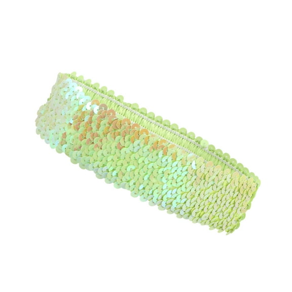 SEWCHICS 1Pc Light Green Sparkly Sequin Headband Elastic Hairband for Sports Birthday Party and Festivals