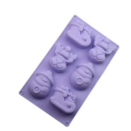 

MRULIB kitchen supplies for Chocolate Small Baking Molds Cake Silicone Christmas and Candy Top Kitchen，Dining Bar Cake Mould Purple