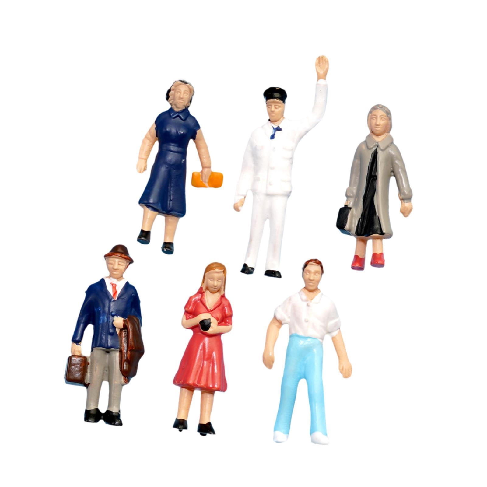 LeeQinersw 6x 1/87 HO Scale Miniature People Figurines Collectible Hand Painted Figures