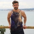 thumbnail image 6 of KLL Purple Flower Lazy Cat Print Men's Muscle Gym Workout Stringer Tank Tops Bodybuilding Fitness T-Shirts Tank Tops Men-XX-Large, 6 of 7