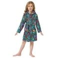 thumbnail image 6 of FORMRS Niños Bathrobe Unisex Hooded Robe Soft Plush Pajamas Sleepwear, Size 7-9T, Stained Glass Pattern, 6 of 7
