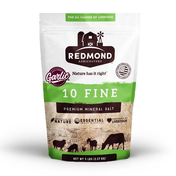 Redmond Agriculture 10 Fine with Garlic Premium Mineral Salt with