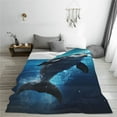thumbnail image 5 of Honeii Ice Blue Ocean Cute Dolphin Print Fleece Blanket - Throw Blanket for Bed, Sofa, Couch, Camping, and Travel , Microplush Ultra Soft Warm Blanket-60"x50", 5 of 7