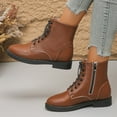 thumbnail image 4 of Wensltd Black Boots for Women Classic Low Chunky Heel Zipper Booties Fall Winter Shoes, 4 of 7