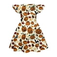 thumbnail image 3 of Toddler Dress Halloween Flutter Sleeve A-Line Dress Cute Halloween Costume Outfit for Girls 6–14 Years, 3 of 4