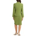thumbnail image 3 of Conjuntos de falda para mujer INSPIRE CHIC, traje sin cuello, blazer y faldas lápiz, 2 piezas, atuendos elegantes, 3XL, verde oliva, 3 of 6