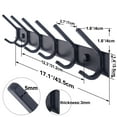 thumbnail image 2 of Dseap Sturdy Coat Rack with 6 Dual Hooks,Heavy Duty Wall Mounted Metal Hook Rail for Clothes Backpacks in Entryway,Matte Black 2 Pack, 2 of 7