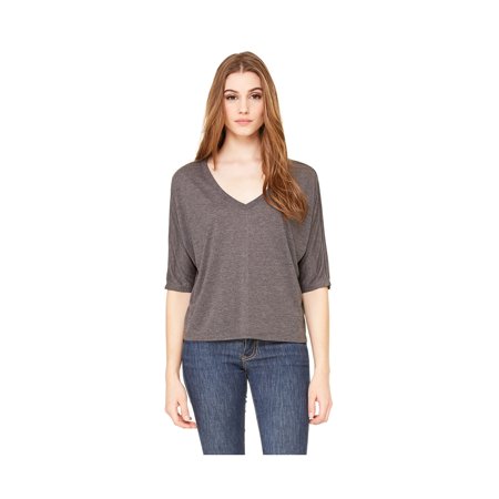 Dolman Crop - Bella Canvas Women's Flowy V-Neck Cropped T-Shirt, Style 8825