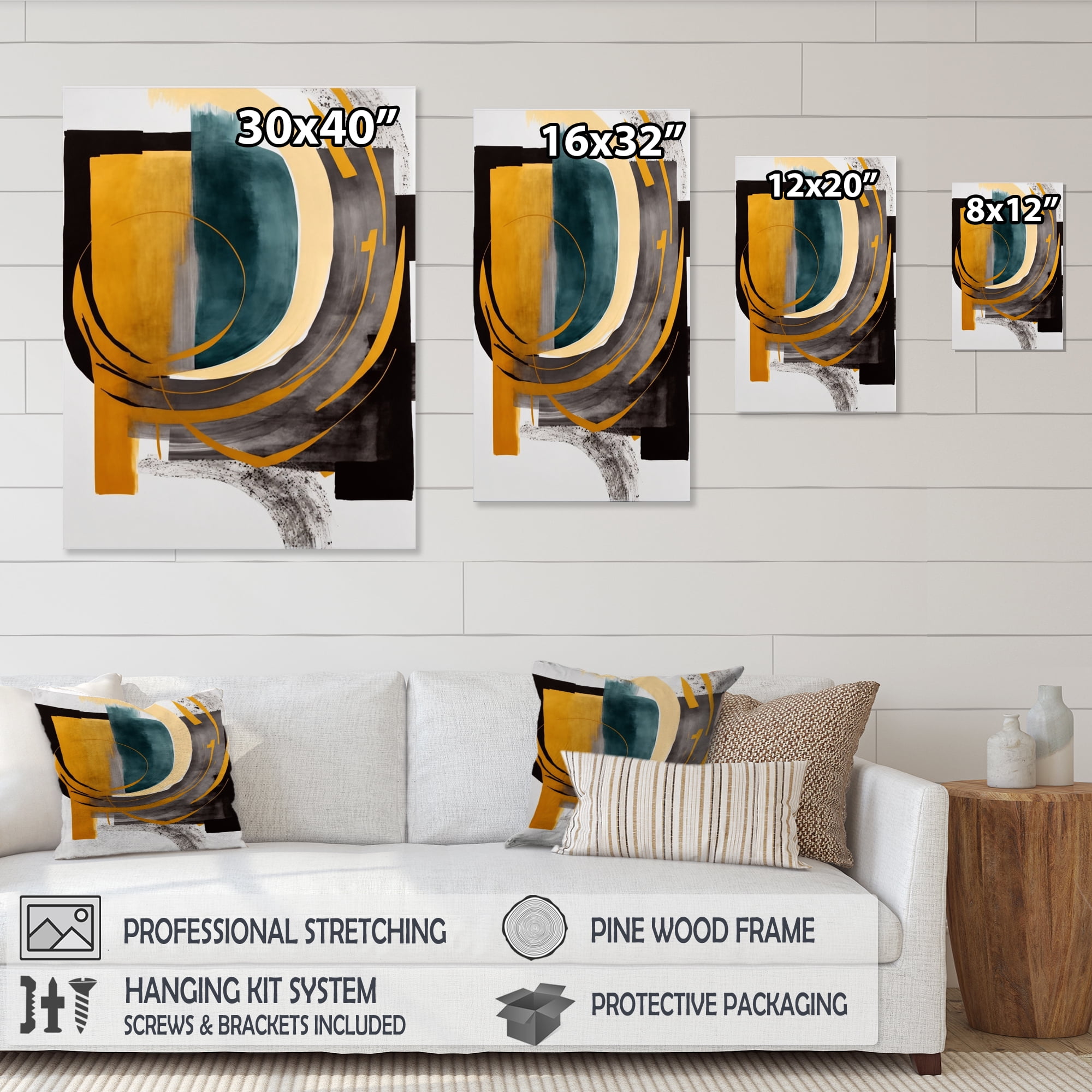 Designart Modern Green Art Deco IV Canvas Wall Art