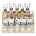 thumbnail image 3 of 10x Clips de fotos de conejo de Pascua de dibujos animados Clips de clavija de colores artesanales de madera para decoración del hogar estilo C, 3 of 9