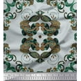 thumbnail image 1 of Soimoi Cotton Poplin Fabric Quatrefoil & Peacock Bird Fabric Prints by Yard 56 Inch Wide, 1 of 1