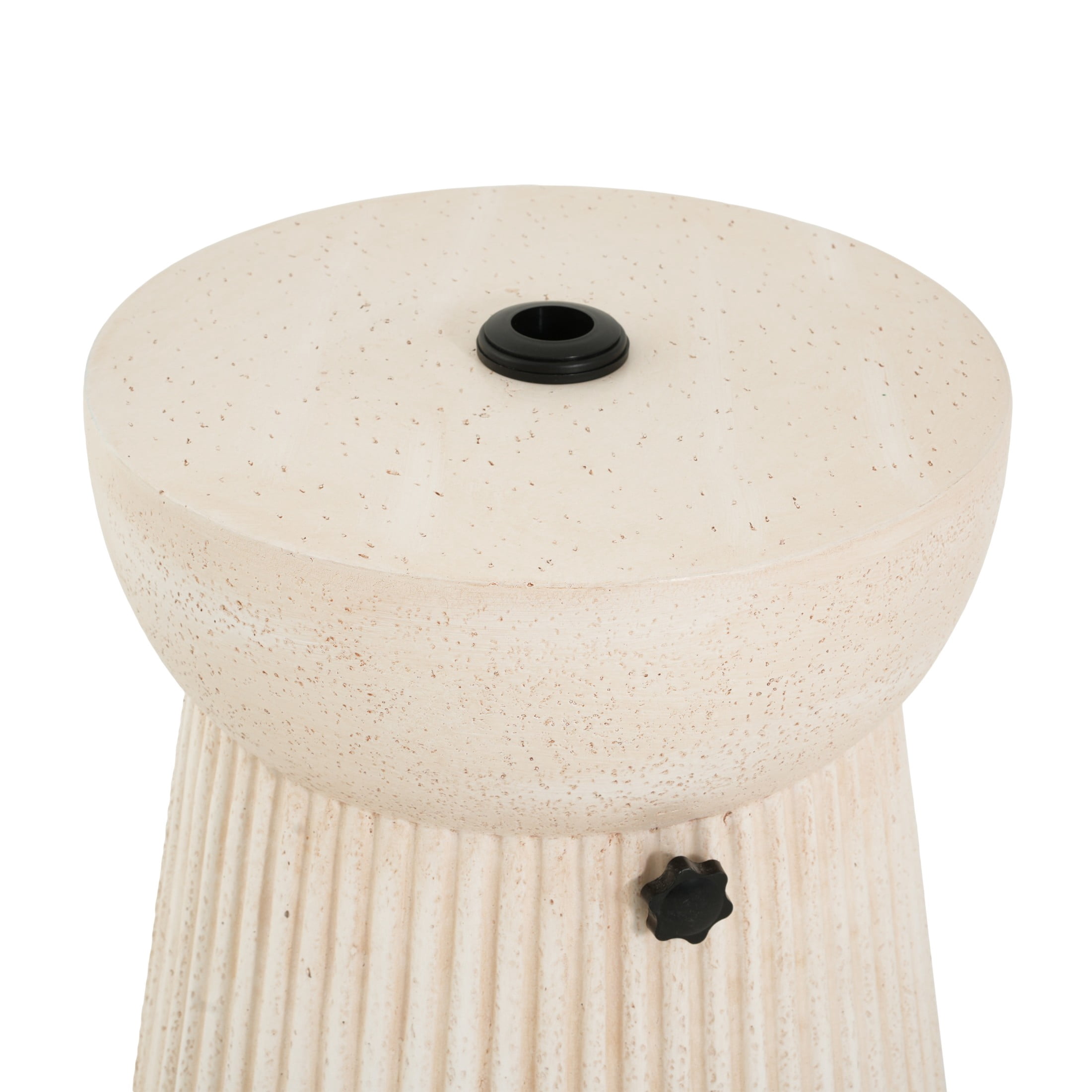 Christopher Knight Home Sand Fillable MGO Hourglass Umbrella Base Side Table, Beige Travertine