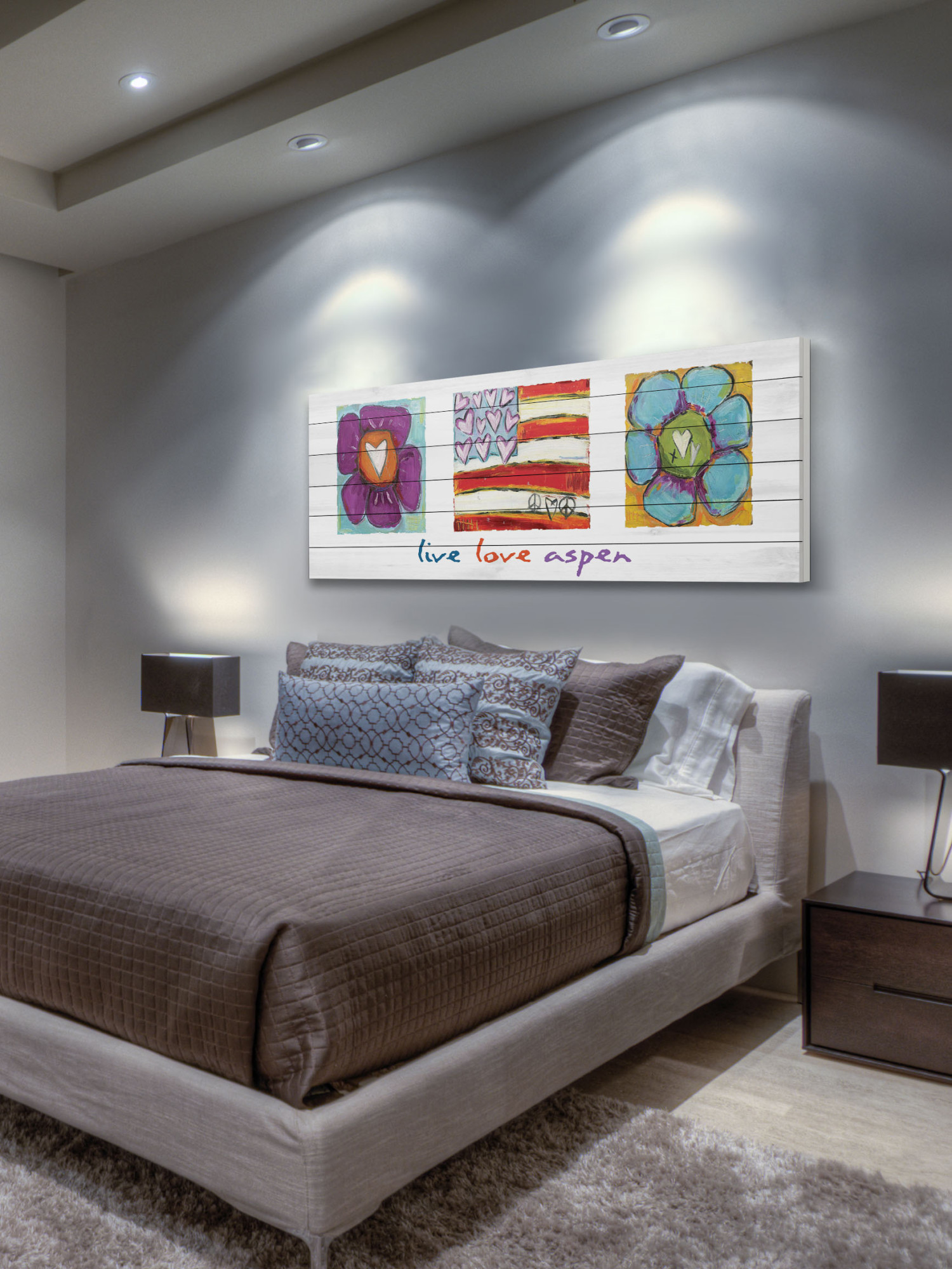 Marmont Hill "Live Love Aspen" by Tori Campisi Painting Print on White Pine Wood