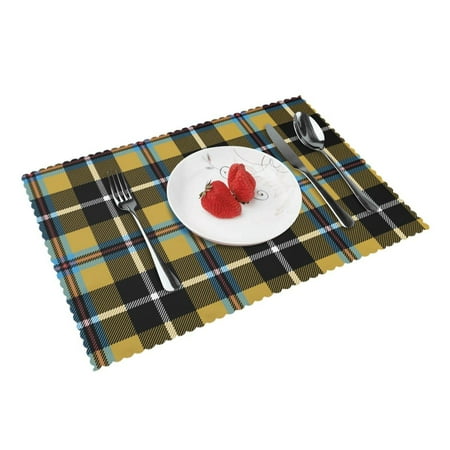 

Home Striped Cornish Tartan Celtic Placemats Set Of 4 Washable Wipeable Place Mats Place Mats For Festival Parties Family Dinner (12 X 18inch)