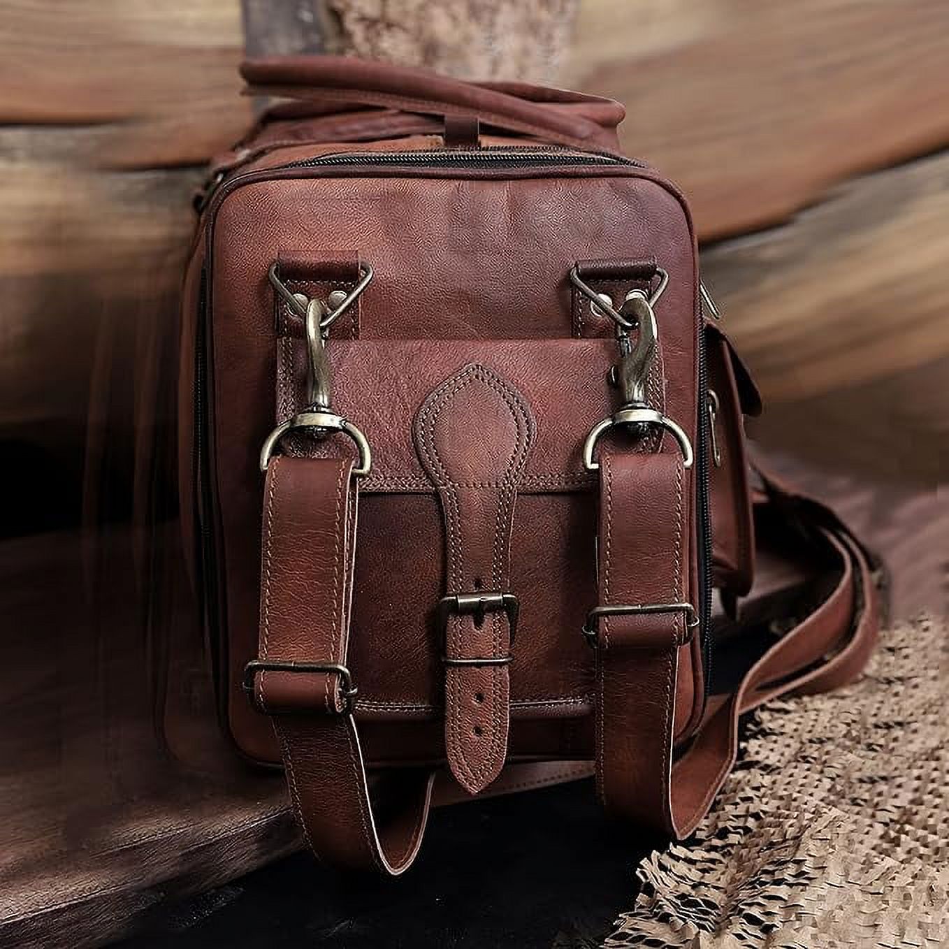 RUZIOON Handmade Vintage Travel Luggage 30 Inch Duffel Gym Sports Bag Weekender Travel Overnight Carry One Duffel Bag For Men (30 inch large)