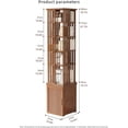 thumbnail image 2 of 360° Degree Rotating Tall Bookshelf, 5/6 Tiers Floor-Standing Corner Shelf, Invisible Bookshelf, Student Floor-Standing Storage Rack Space Saver(Brown,5 Tiers), 2 of 6
