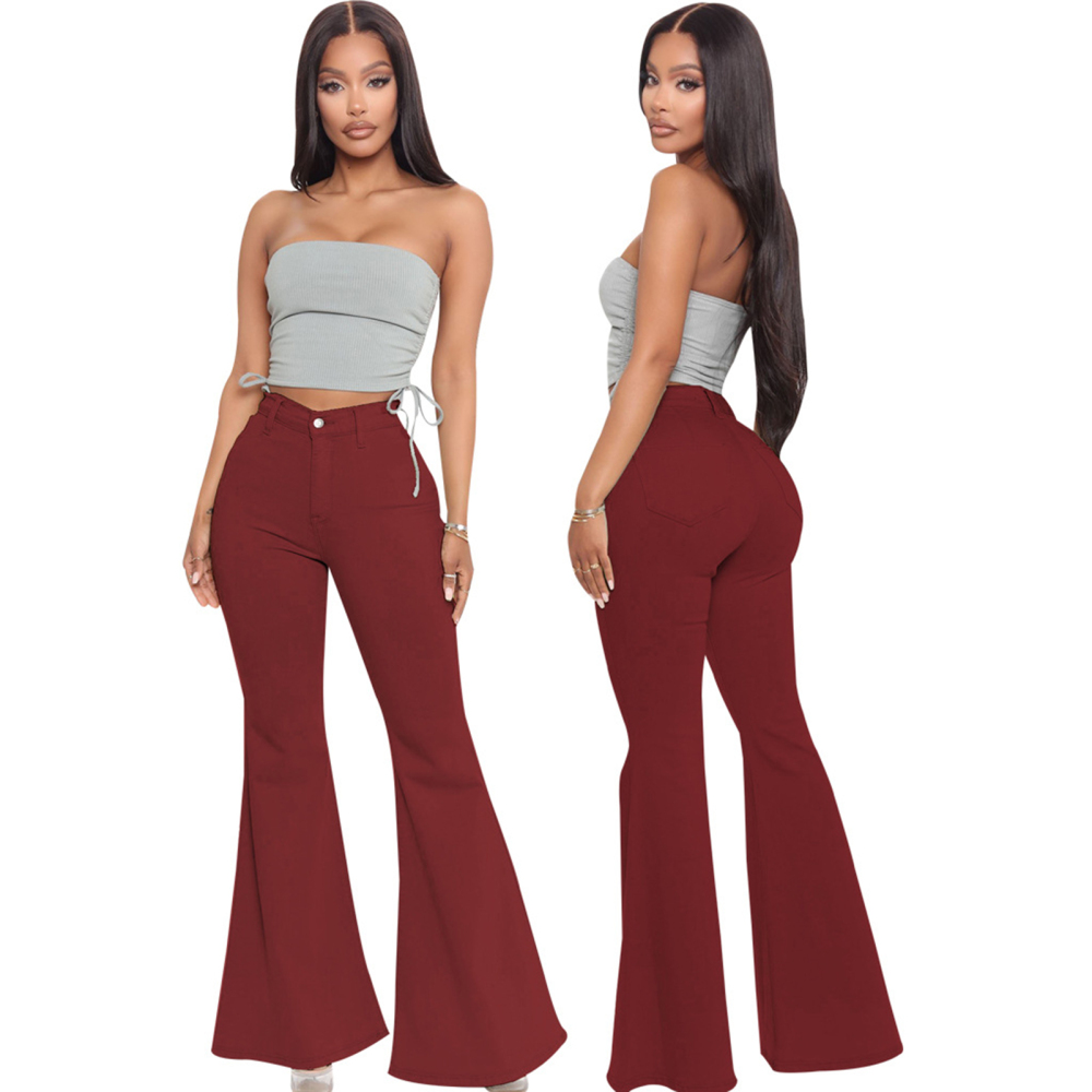 Women High Waisted Pants Multi Stylish for Daily Wear Year Round L Wine Red - Walmart.com