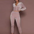 thumbnail image 3 of Itsame Sweatsuits 2pcs Sets for Womens Long Sleeved Sweatshirt and Pants Solid Color Women Athletic Outfit Sets Pink Size M, 3 of 9