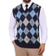 thumbnail image 1 of SUÉTER SIN MANGAS DE V-CUELLO DE PATRÓN ARGYLE A RAYAS PARA HOMBRES INSPIRADOS CHIC M AZUL MARINO, 1 of 5