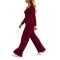 thumbnail image 7 of MLCDZ Long Sleeve Jumpsuit for Women Fall Casual Lightweight One Piece Square Neck Wide Leg Pants Workout Gym Golf Romper With Pockets, 7 of 7