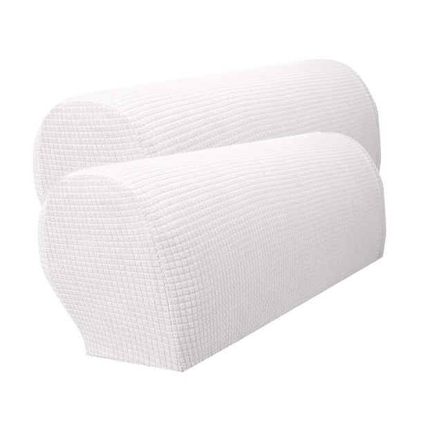 Protector de reposabrazos de 2 piezas, protector de sillón, funda de sillón, funda de sillón Blanquecino